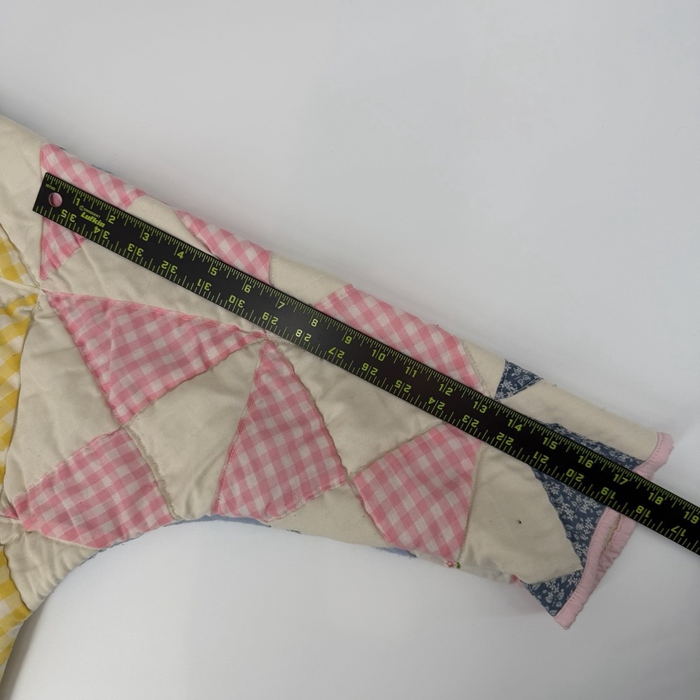 Patchwork Quilted Jacket - Pink, Yellow, Blue - image 8